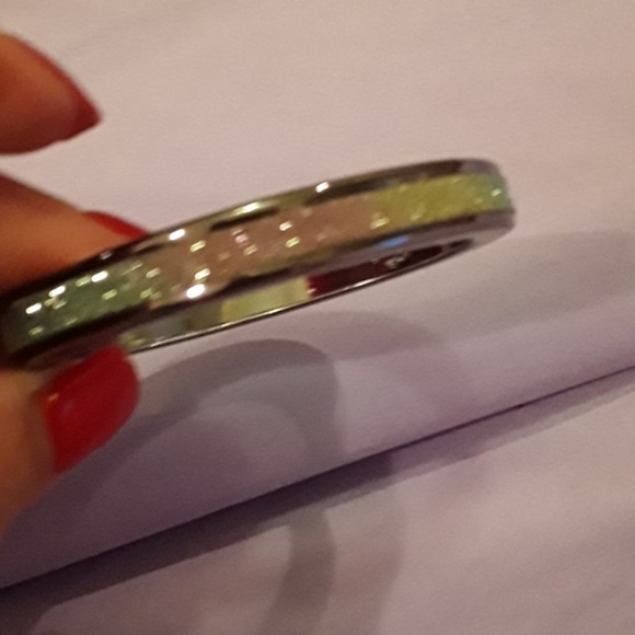 3 sparkling-yellow-blue-pink bangle bracelets. - Picture 6 of 8